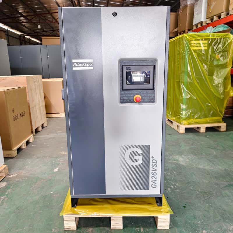 Atlas Copco Hava Kompresörü Orijinal GA26 VSD + 26kW 35HP Değişken Hız Yağ Enjeksiyonlu Döner Vidalı Hava Kompresörü 13Bar