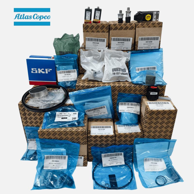 Atlas Copco Hava Kompresörü Yedek Parçaları Orijinal Yağ Filtresi Hava Filtresi Basınç Sensörü Solenoid Valf Filtre Valfı Servis Kiti