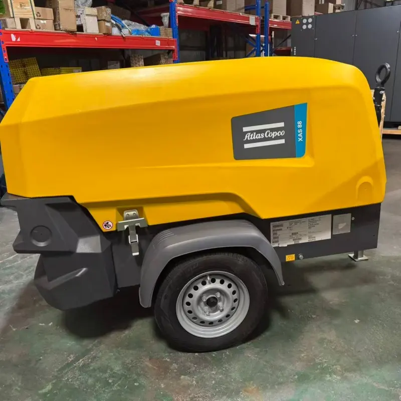Atlas Copco XAS 88 KD Taşınabilir Dizel Hava Kompresörü Yapım Madencilik Orijinal